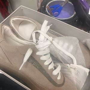 Brunello Cucinelli Tan and White Sneakers Casual Elegance
